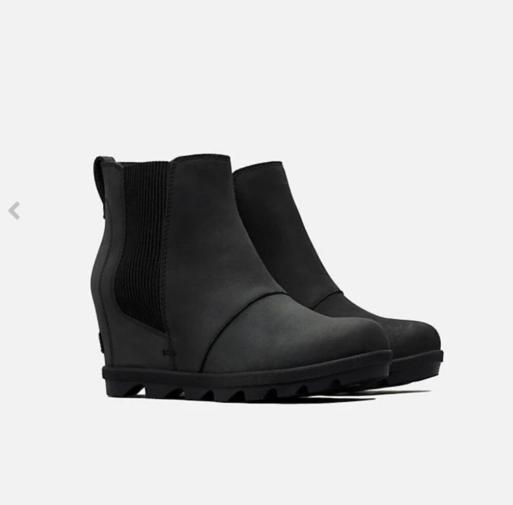 Sorel Joan of Arctic Wedge Chelsea Boot womens size 7 black